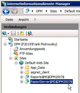 Überprüfe IIS7 ReportServer-Verzeichnis