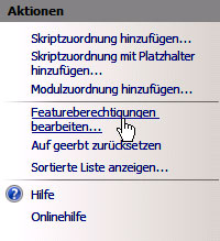 Featureberechtigungen aufrufen