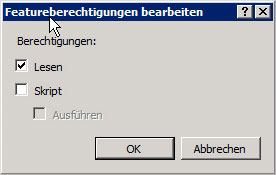 Featureberechtigungen fehlen