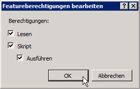 Featureberechtigungen gesetzt